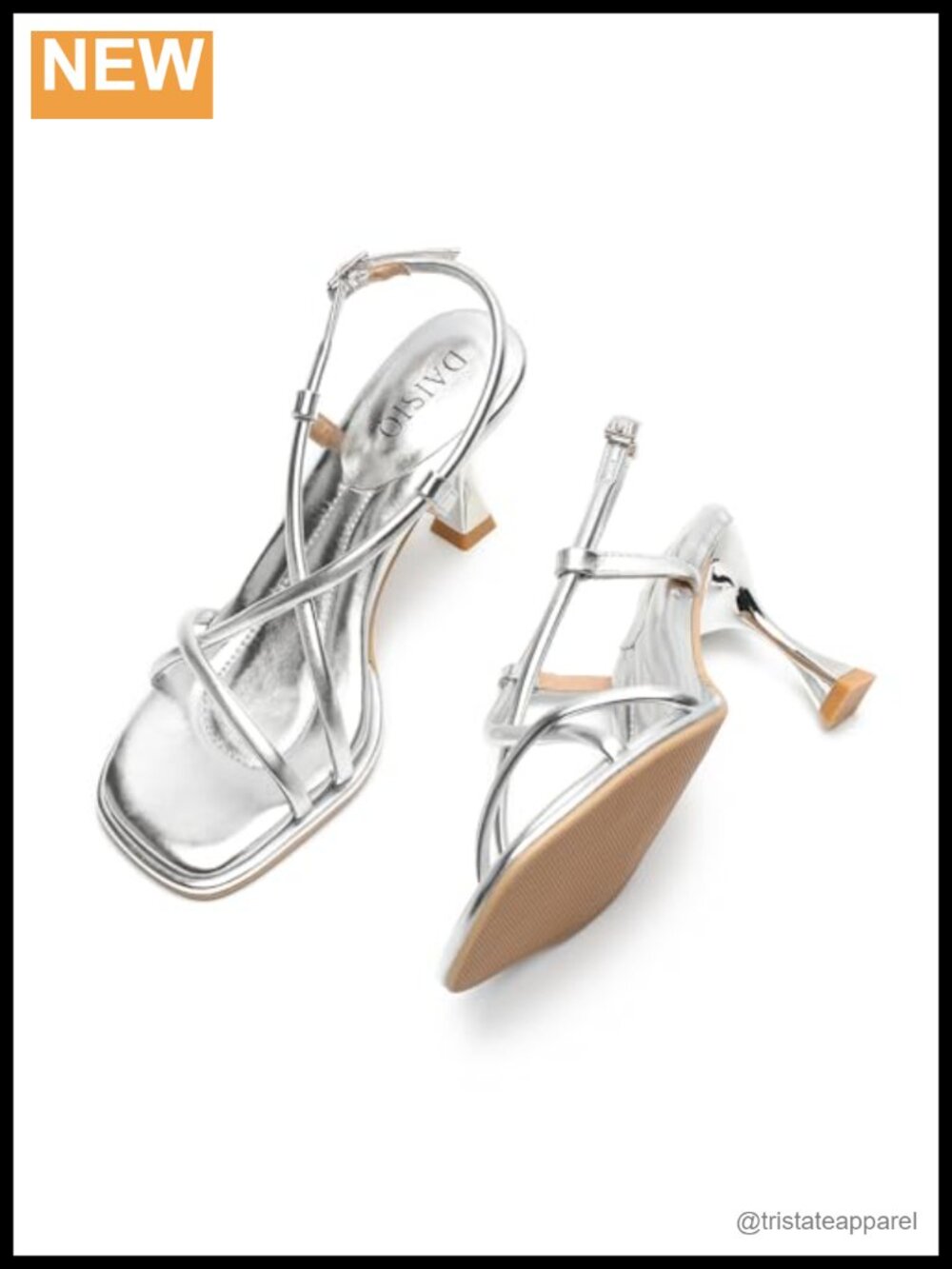 Women's Strappy Square Toe Heeled Sandals Slingback Kitten Heel